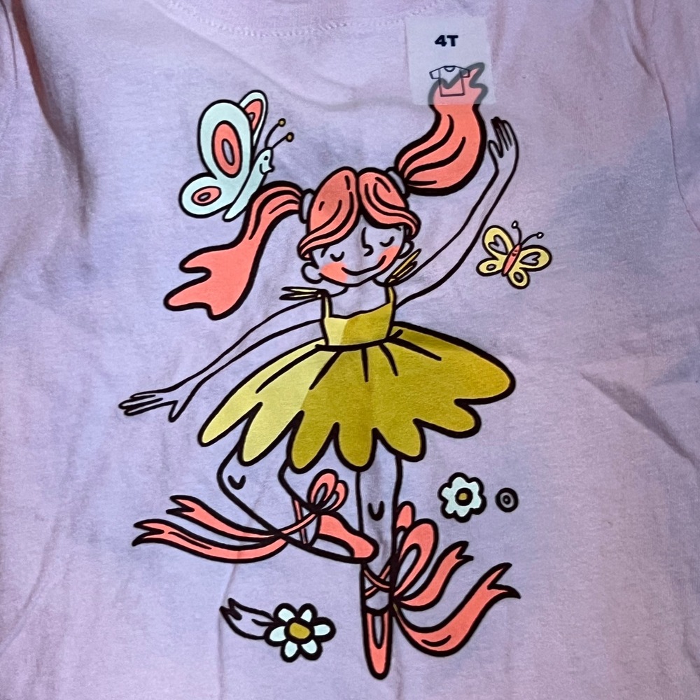 NWT Old Navy Kids 4T 4 Tshirts Bundle Ballerina Unicorn Beach Sunset Graphics - Picture 7 of 10